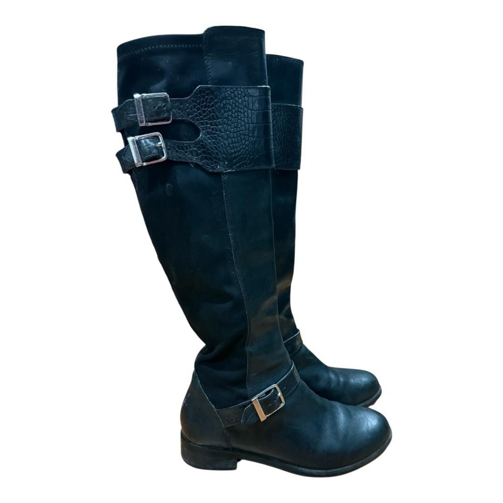 Cole Haan Boots Womens Size 7 B Black Knee High Riding Boots D38289 - Picture 2 of 10